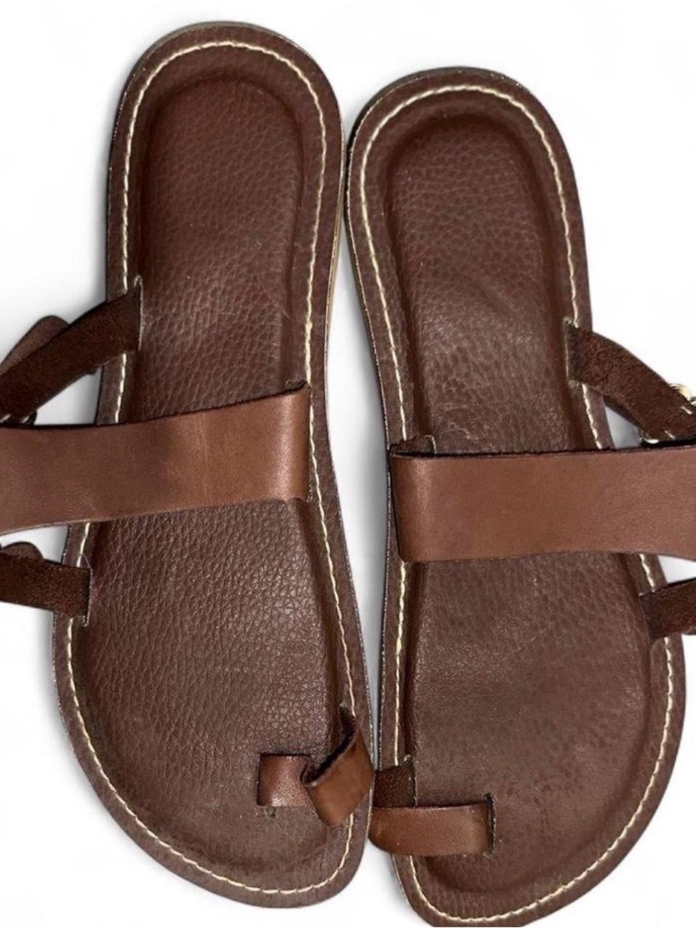 Brown Leather Sandals (Kinos) (Fabric Does Not Show Size)
